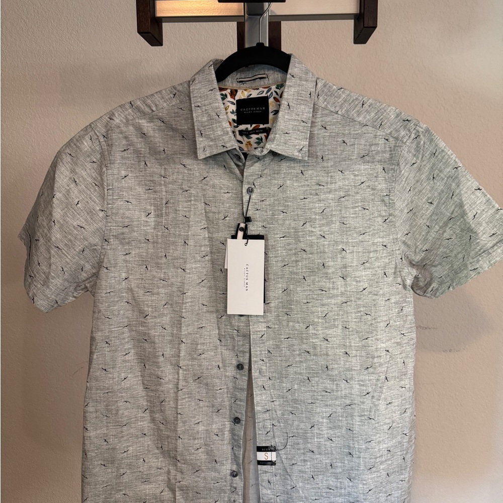 Cactus Light Gray Patterned Men's Shirt